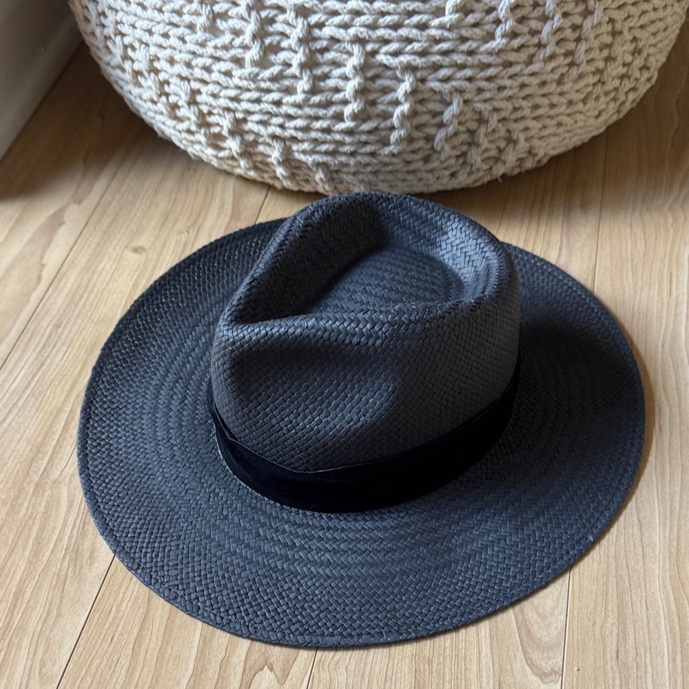 Janessa Leone Charcoal Woven Hat